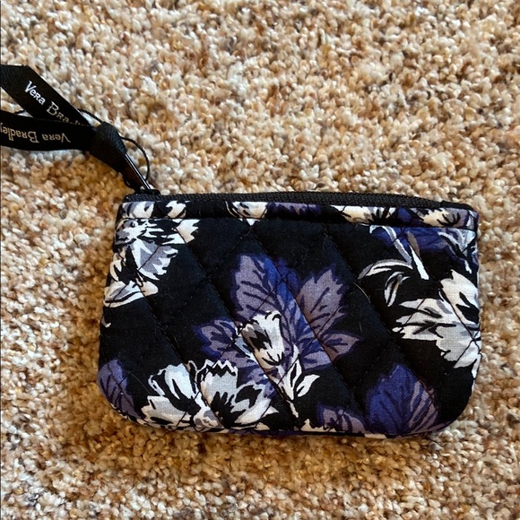 Vera Bradley Black and Blue Floral Coin Purse - Picture 2 of 3